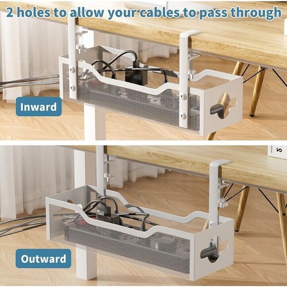 Under Desk Cable Management Tray Computer Cord Organizer for Offices and Homes - Picture 6 of 7
